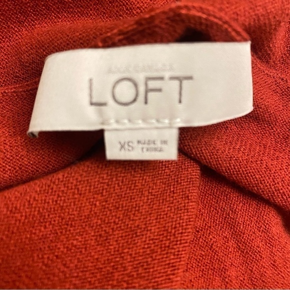 LOFT Amber Orange Open Front Cardigan Sweater - Picture 5 of 6